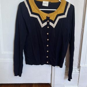 Navy and gold cardigan